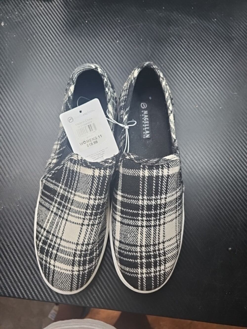 Magellan Black & White Plaid Shoes Size 11 B.